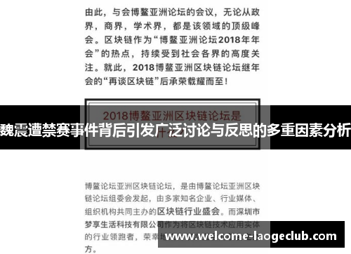 魏震遭禁赛事件背后引发广泛讨论与反思的多重因素分析